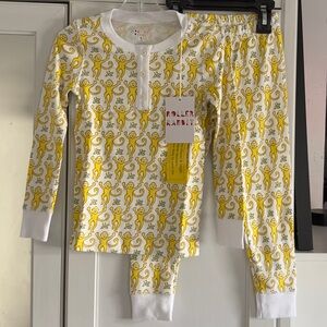 Roller Rabbit Kids Monkey Pajamas in Sunshine Yellow Size 4 Years